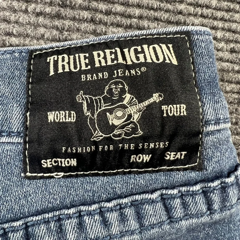 True Religion Danny Tapered Jeans Mens 34x29 Blue Medium Wash Horseshoe Pocket